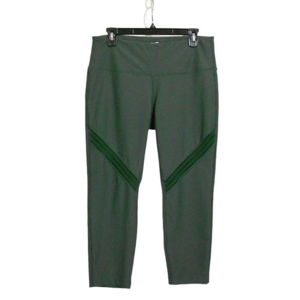 AVIA Womens Capri Leggings Large Green High Rise Leg Trim‎ Athleisure Activewear